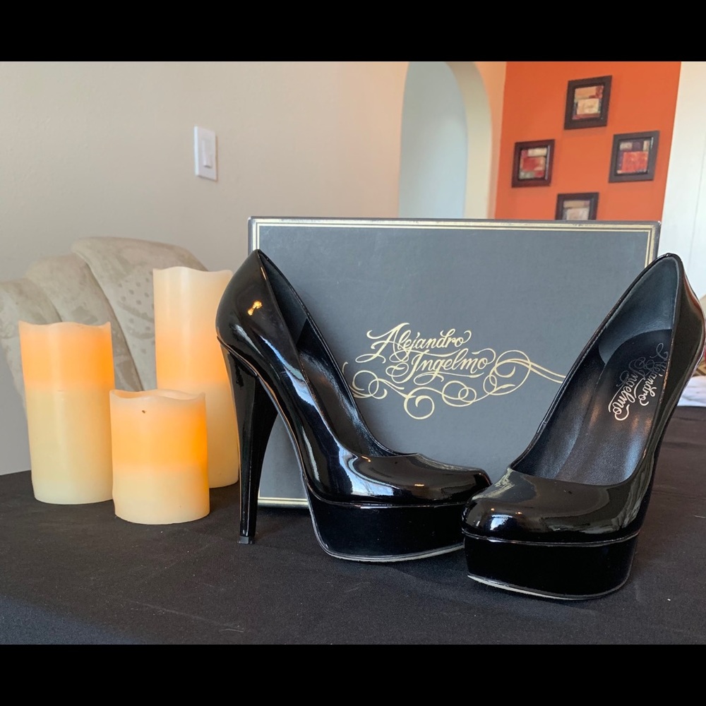 Patent leather pumps
